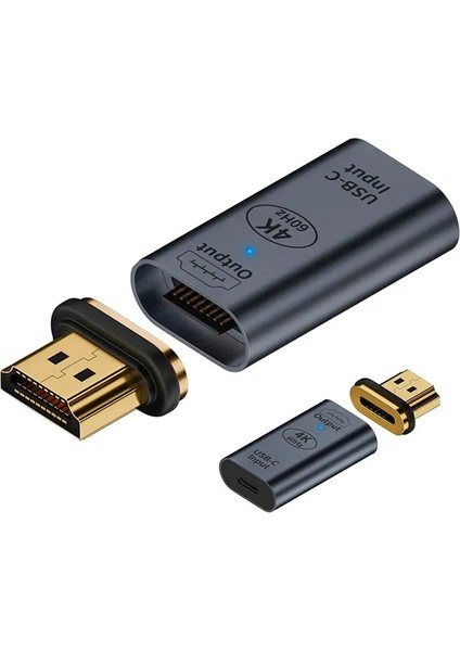 Ally HDMI To Type-C 4K 60Hz Mıknatıs Başlıklı Çevirici Otg ADAPTÖR-(5775) - ETC2284-9987