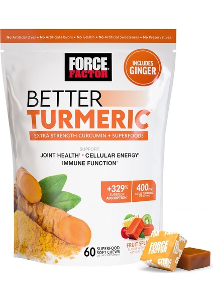 Better Turmeric Zerdeçal 400MG With Black Pepper & Ginger 60 Turmeric Chews