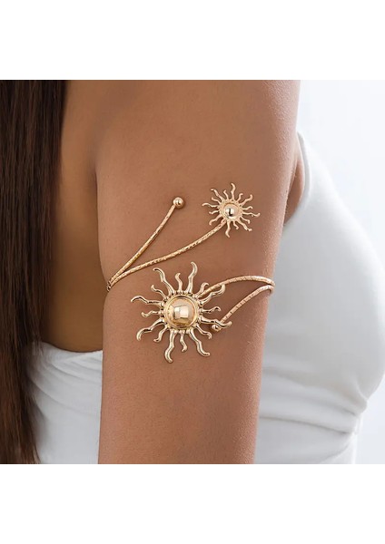 Gold Renk Güneş Figürlü Pazu/omuz Bileziği