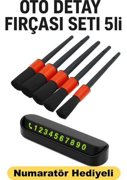 Pıaggıo Ape 50 Long Puck Up Trıportor Araca Uygun Oto Detay Fırçası Seti 5 'li - Numaratör Hediyeli