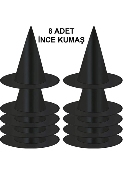 Nessiworld 8 Adet Siyah Cadı Şapkası – Yetişkin &amp; Çocuk Kostüm Aksesuarı fiyatları