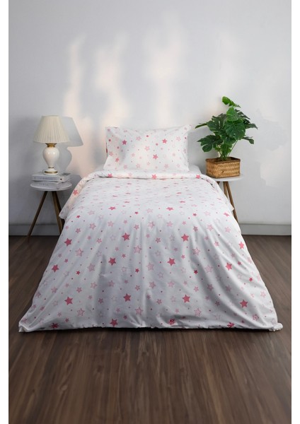 Yıldız Tek Kişilik Nevresim Seti - Pembe