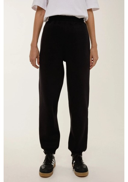 Kadın Basic Esnek Bel Eşofman Black