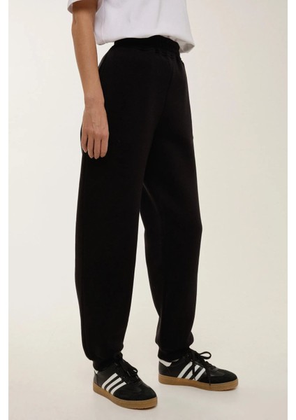 Kadın Basic Esnek Bel Eşofman Black