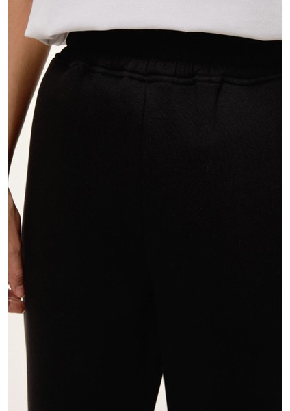 Kadın Basic Esnek Bel Eşofman Black