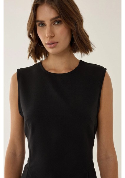 Kadın Siyah Peplum Üst Black