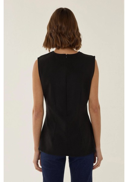 Kadın Siyah Peplum Üst Black