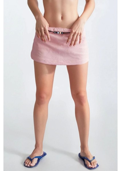 Kadın Düşük Bel Mini Şort Pink