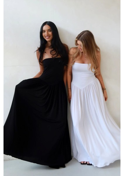 Kadın Sofie Straplez Vücuda Oturan Sandy Maxi Elbise Black