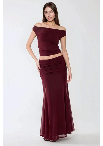 Kadın Ilma Maxi Vücuda Oturan Etek Red