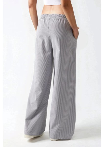 Kadın Beli Lastikli Çizgili Pamuklu Pijama Altı Multicolor