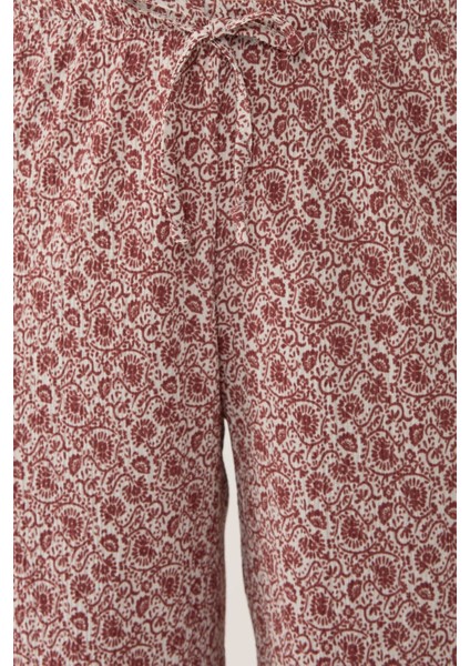 Kadın Rahat Kesim Desenli Pantolon Pink