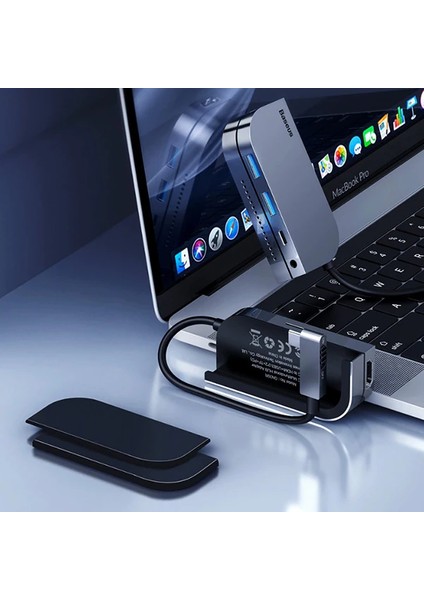Baseus Bending Angle No.7 Çok Fonksiyonlu 6 Port Type-C Hub (CAHUB-CWJ0G)-(5775) - ETC1064-3288 fiyatları