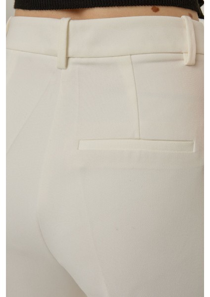 Kadın Premium Kalite Yüksek Bel Flare Pantolon White
