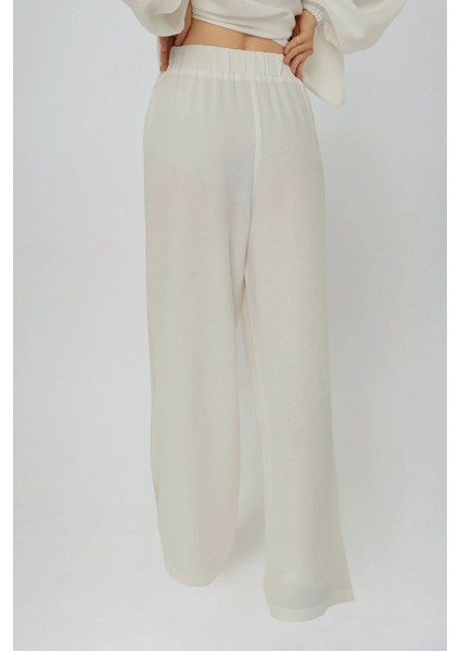 Kadın Geniş Paça Rahat Kesim Pantolon White