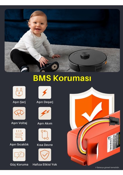 (Xiaomi X20 Plus Uyumlu) 5200MAH 74,88WH Robot Süpürge Yedek Bataryası fırsatları