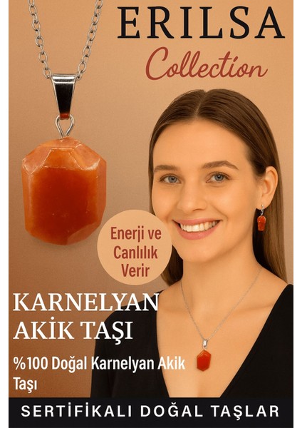 Sertifikalı Fasetli Karnelyan Akik Taşı Kolye – Enerji ve Canlılık Veren Doğal Taş fiyatları