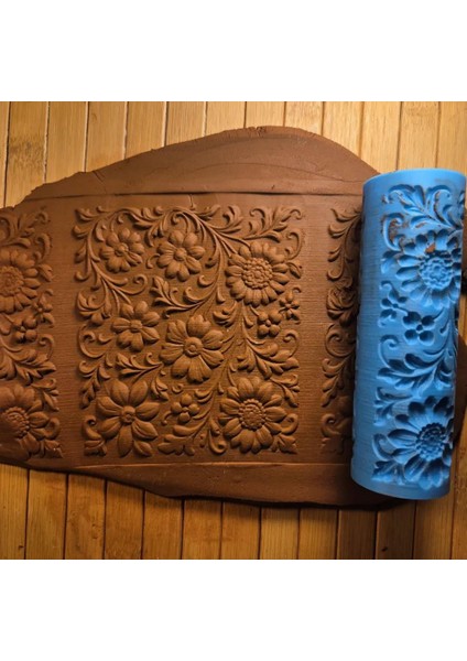 12 cm Çiçekler Seramik-Polimer Kil Doku Rulosu Desen Oklavası fiyatları