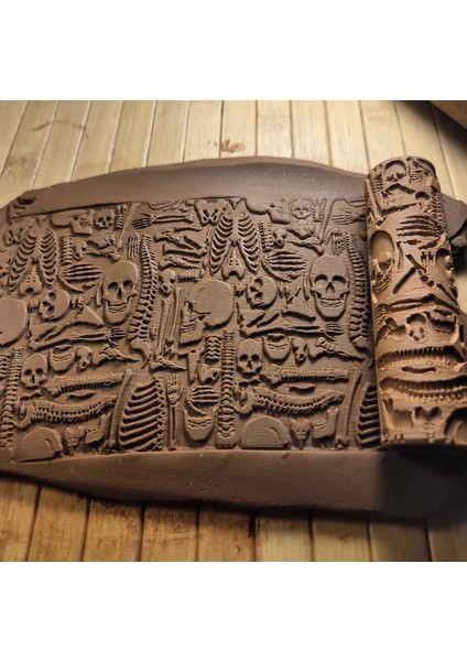 10 cm Seramik Polimer Kil Doku Rulosu Desen Oklavası