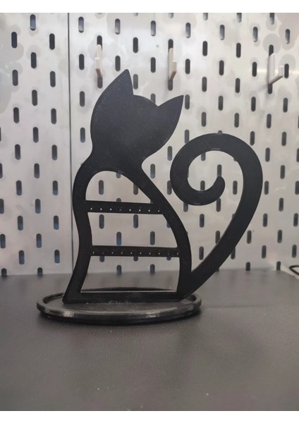 Sevimli Yavru Kedi Küpe Standı, Takı Düzenleyici, Siyah Renk