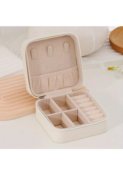 Beyaz Mini Takı Saklama Kutusu, Şık ve Kullanışlı Küçük Düzenleyici