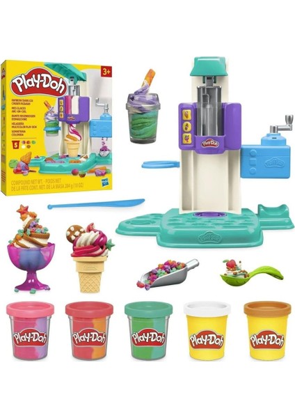 Nessiworld G0028 Play-Doh Gökkuşağı Dondurma Makinesi Oyun Seti+3 Yaş