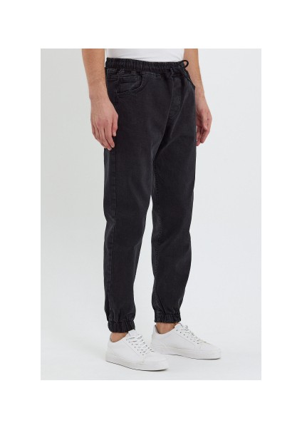 Erkek Beli Lastikli Siyah Kot Jogger Pantolon indirimleri