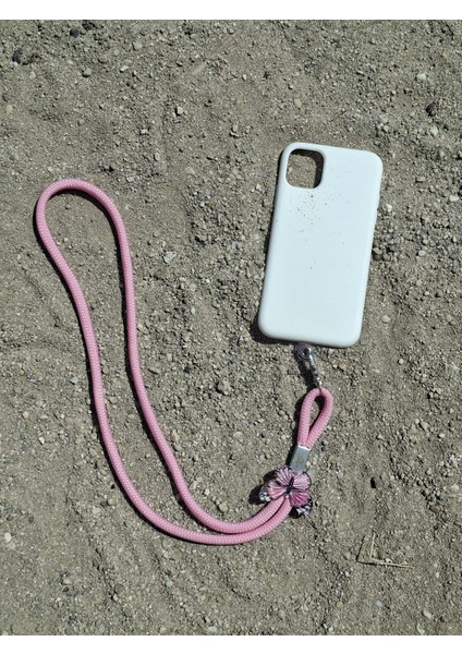 Tüm Kılıflara Uyumlu Pembe Kelebek Telefon Boyun Askısı modelleri