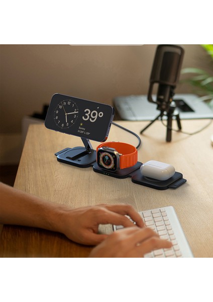 Iphone Uyumlu iphone 18W Şarj Adaptörü Kablosuz Kulaklık,saat Telefon Şarj Standı Istasyonu Aleti fırsatları