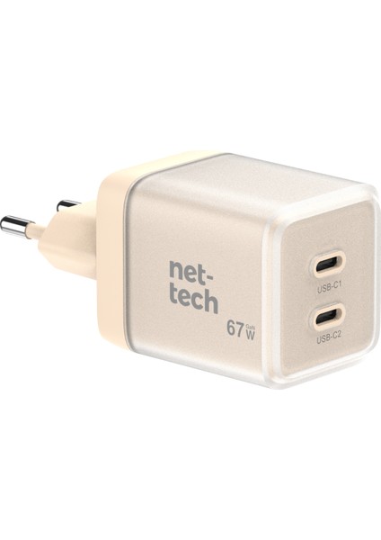 Pembe Renk Uyumlu Süper Hızlı Şarj Aleti Cihazı ADAPTER((67W Pd + Qc Gan Teknoloji + Mfı Sertifika)