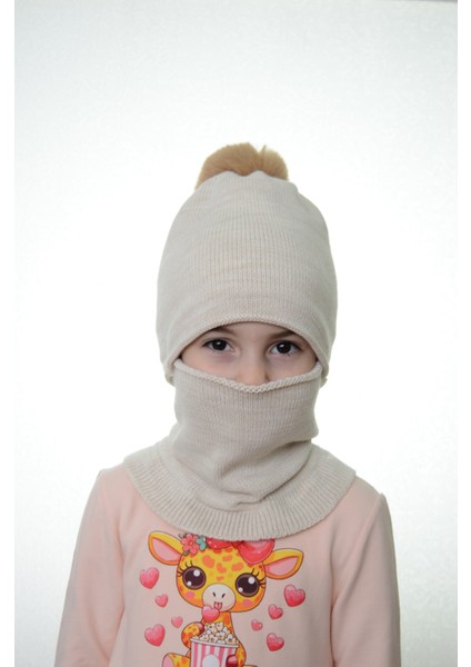 Kız Çocuk Bere Boyunluk Kar Maskesi 4-10 Yaş fiyatları