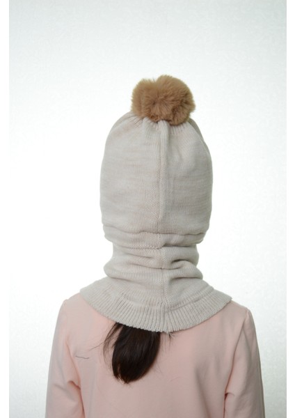 Kız Çocuk Bere Boyunluk Kar Maskesi 4-10 Yaş modelleri