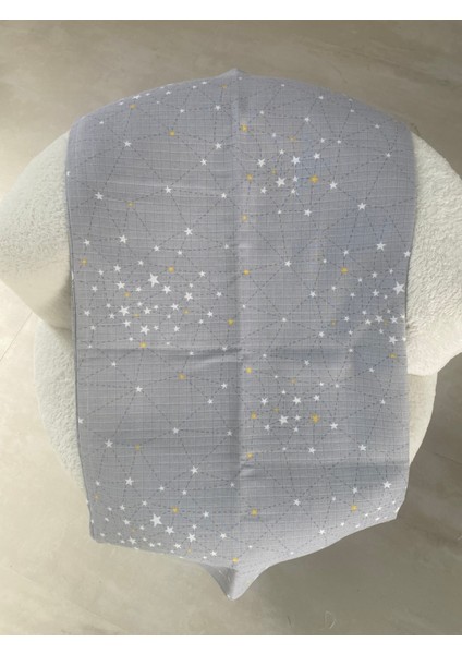 80 x 90 Unisex Bebek Battaniyesi – Gri & Sarı Yıldız Desenli Müslin modelleri