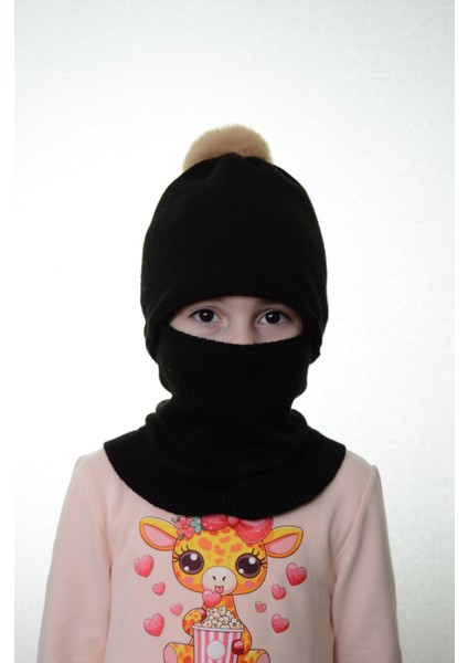 Kız Çocuk Bere Boyunluk Kar Maskesi 4-10 Yaş fiyatları