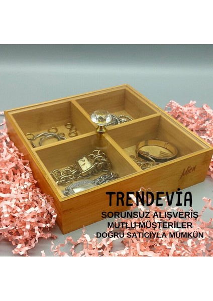 Beyaz Bambu Takı Saklama Kutusu, Şık ve Düzenli Saklama Çözümü