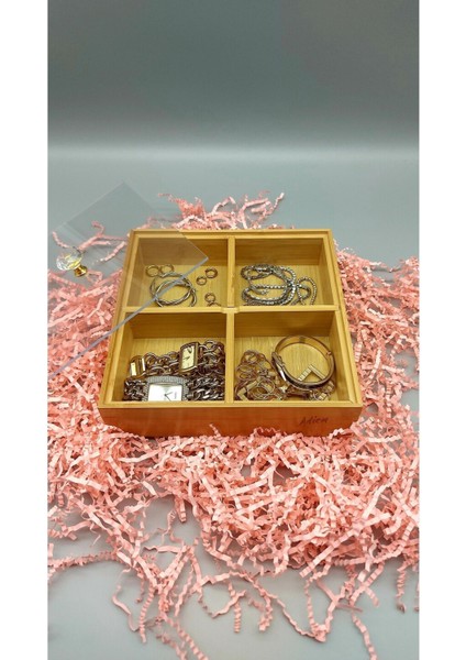 Beyaz Bambu Takı Saklama Kutusu, Şık ve Düzenli Saklama Çözümü fiyatları