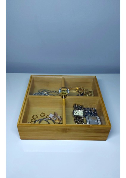 Beyaz Bambu Takı Saklama Kutusu, Şık ve Düzenli Saklama Çözümü modelleri