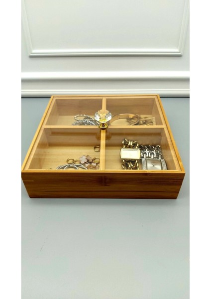 Beyaz Bambu Takı Saklama Kutusu, Şık ve Düzenli Saklama Çözümü fırsatları