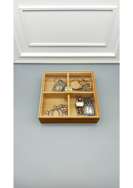 Beyaz Bambu Takı Saklama Kutusu, Şık ve Düzenli Saklama Çözümü indirimleri