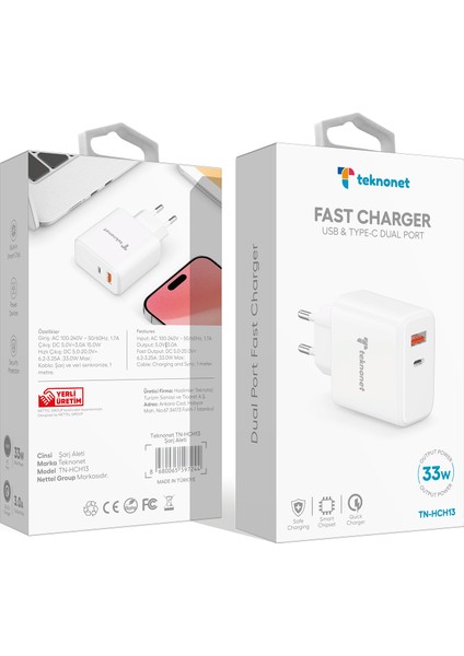 33W Şarj Aleti,adaptörü ,şarj Cihazı(45 Dk Hızlı Şarj Desteği+Otomatik Şarj Kesme+Iphone Mfı Desteği modelleri