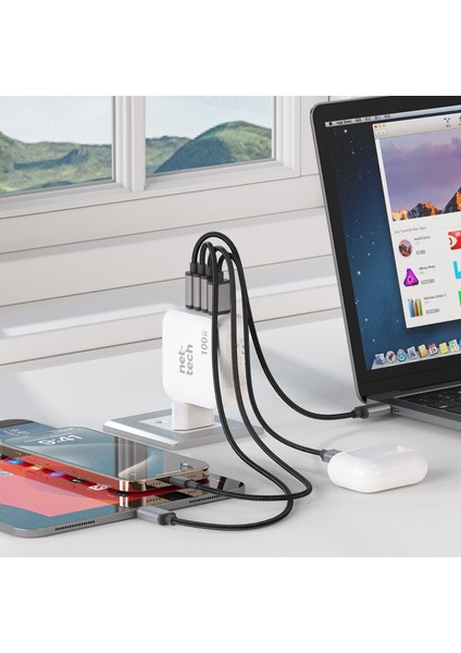 Çoklu Hızlı 100W Type-C USB Girişli Şarj Adaptörü Cihaz Tablet,ipod,telefon (Pd Hızlı Şarj Desteği) modelleri