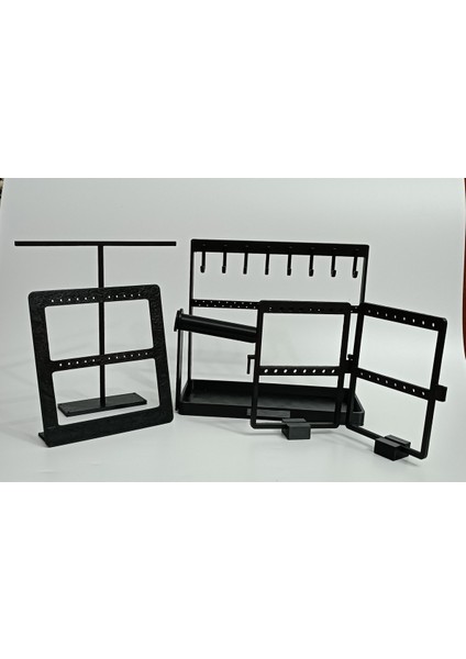 Şık ve Düzenli Saklama Için 4'lü Takı Organizer Standı, Şeffaf Tasarım