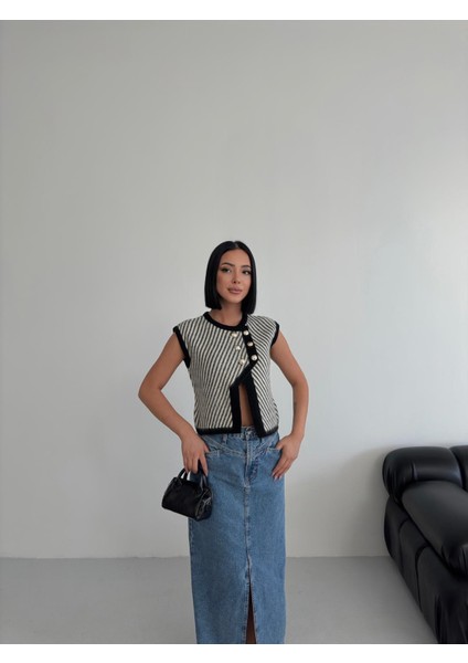 Düğmeli Triko Çapraz Yelek fiyatları