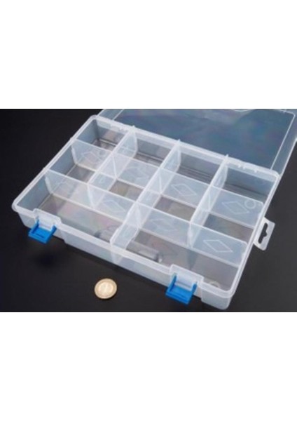 Şeffaf 13 Bölmeli Organizer, Takı, Vida ve Balıkçı Kutusu, Beyaz Renk