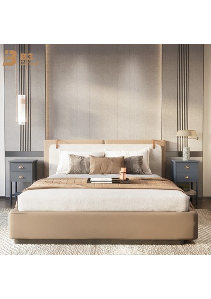 Retro Serisi Özel Tasarım Yatak Yanı - Kolay Kurulum - Çift Çekmeceli Komodin Antrasit Gri