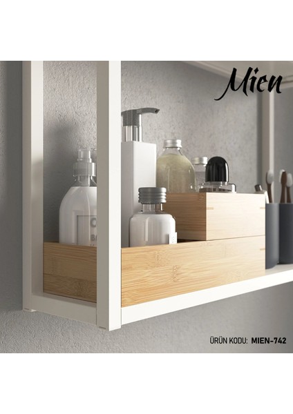 Şeffaf Bambu 2'li Makyaj ve Takı Organizeri, Şık ve Kullanışlı Tasarım