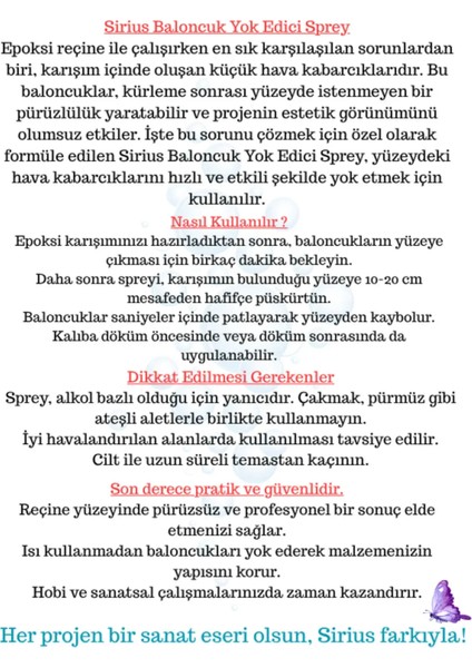 Epoksi Reçine Baloncuk Yok Edici Sprey 250 ml fiyatları