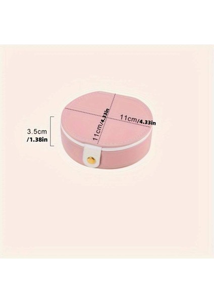 Şık Deri Seyahat Takı Organizeri Aynalı, Taşınabilir Mini Kılıf, Yüzük, Kolyeli, Küpeli