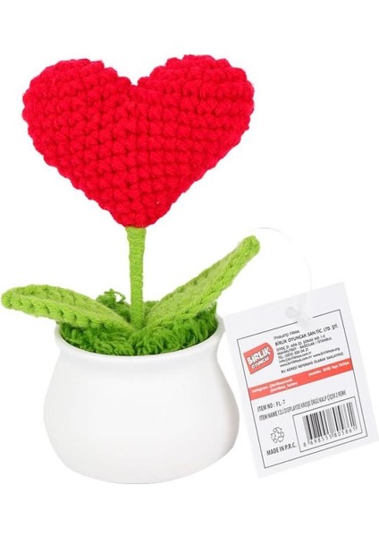 Nessiworld Fl-7 12Lİ Kroşe Örgü Saksıda Kalp -Birliktoys