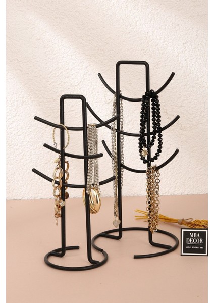 Ikili Siyah Çok Amaçlı Organizer Takı ve Mutfak Dekorasyonu Seti